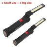 Sanyi Magnetic LED Flashlight USB Rechargeable Work Inspection Light 5 Modes Torch COB Lanterna Hanging Hook Lamp With USB Cable