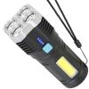 Rechargeable Flashlight LED Floodlight Torch with Strap Super Bright Flashlight