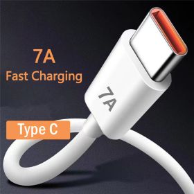 7A 100W Type C USB Cable Super-Fast Charge Cable For Huawei Mate 40 30 Xiaomi Samsung Fast Charging USB Charger Cables Data Cord ; Good Quality And Du (Color: White, size: 1.5m (4.92ft))