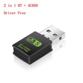 Wireless USB WiFi Adapter 600Mbps wi fi Dongle PC Network Card Dual Band wifi 5 Ghz Adapter Lan USB Ethernet Receiver (Color: 2 in 1)