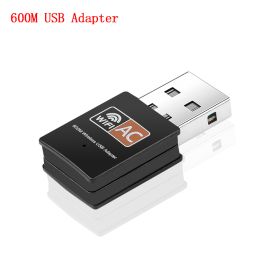 Wireless USB WiFi Adapter 600Mbps wi fi Dongle PC Network Card Dual Band wifi 5 Ghz Adapter Lan USB Ethernet Receiver (Color: 600M Adapter)