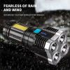 4-core Led Multi-functional Bright Flashlight COB Side Light Outdoor Portable Home USB Rechargeable Flashlight